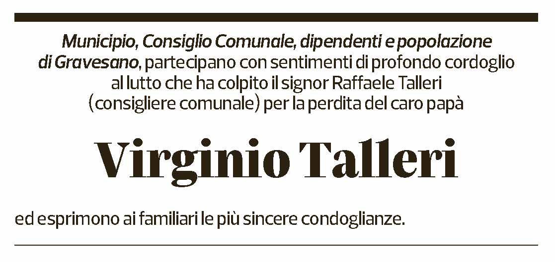 Annuncio funebre Virginio Talleri