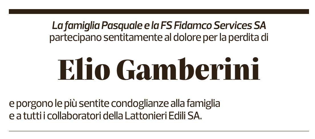 Annuncio funebre Elio Gamberini