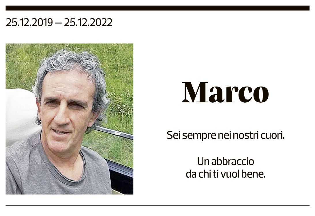 Annuncio funebre Marco 