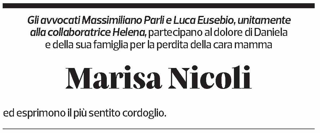 Annuncio funebre Marisa Nicoli-ceresola