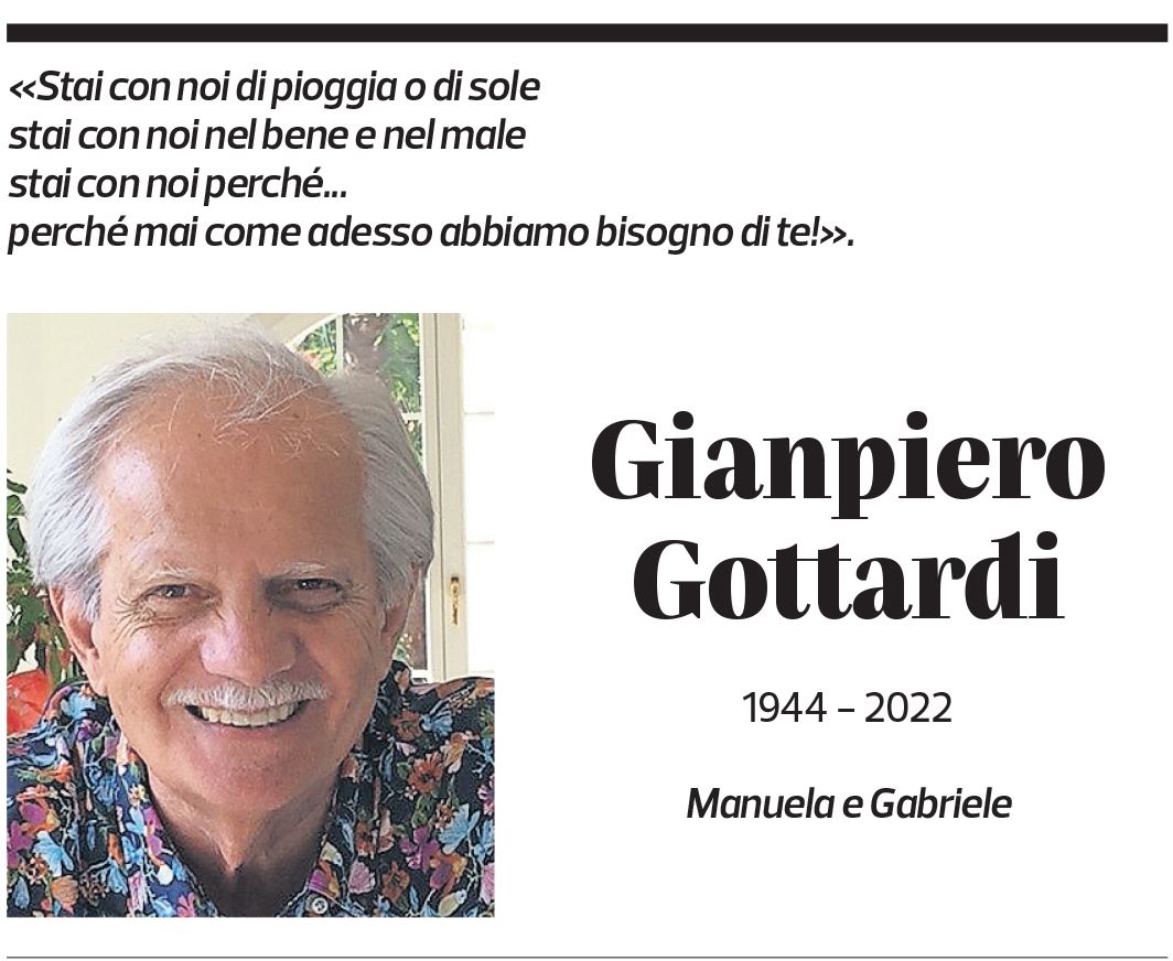 Annuncio funebre Gianpiero Gottardi