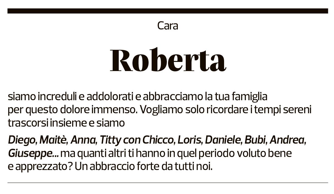Annuncio funebre Roberta Bof