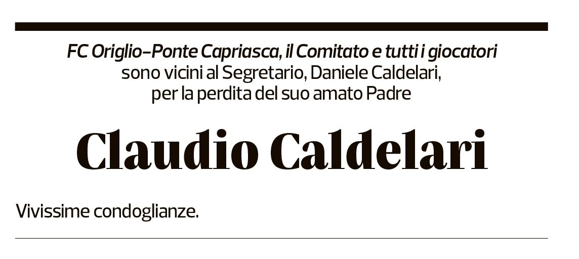 Annuncio funebre Claudio Caldelari