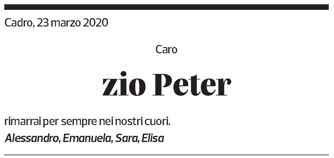 Annuncio funebre Peter 