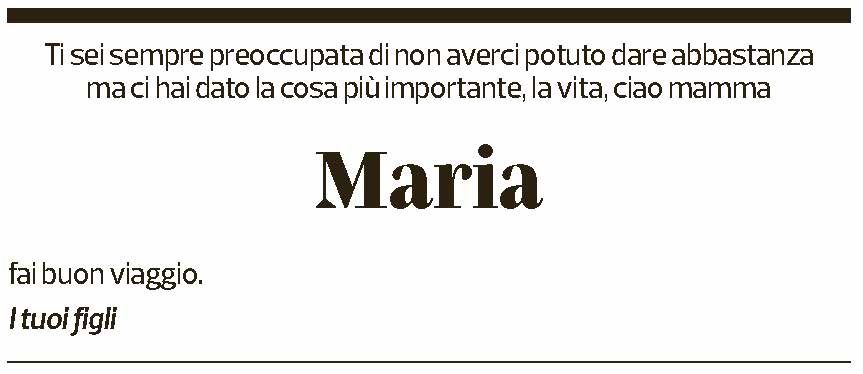 Annuncio funebre Maria Scotti
