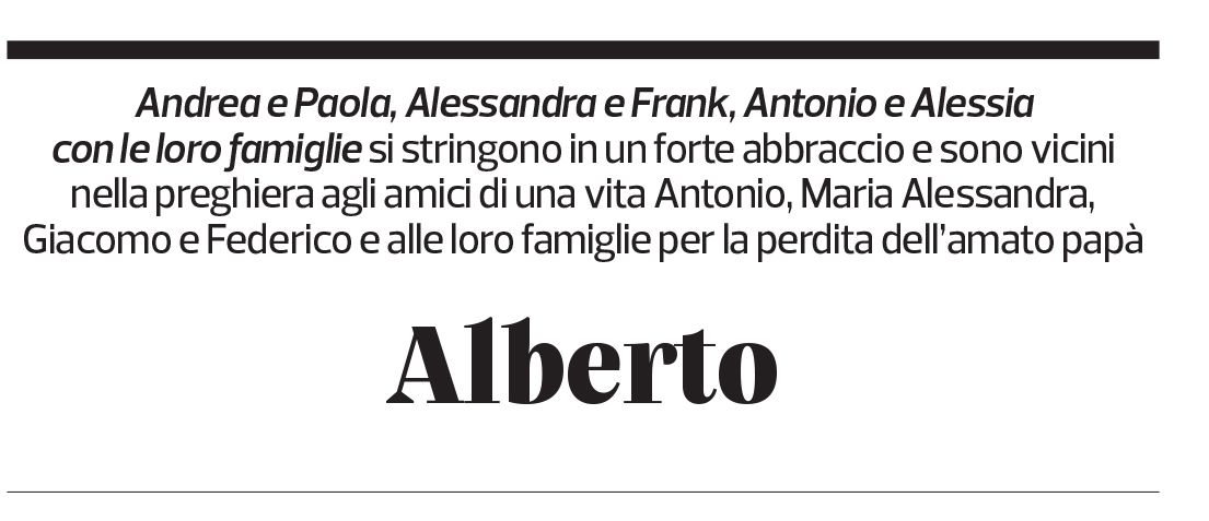 Annuncio funebre Alberto Foglia