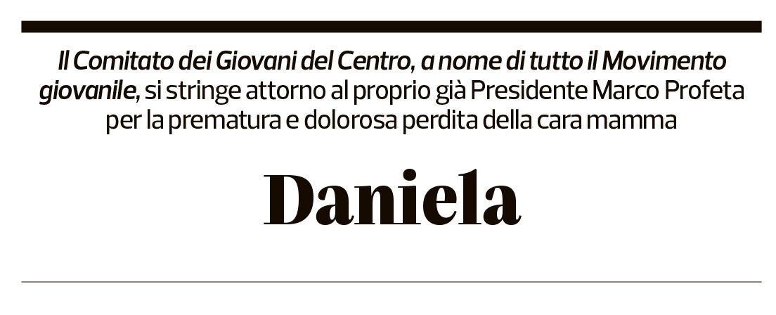 Annuncio funebre Daniela Profeta