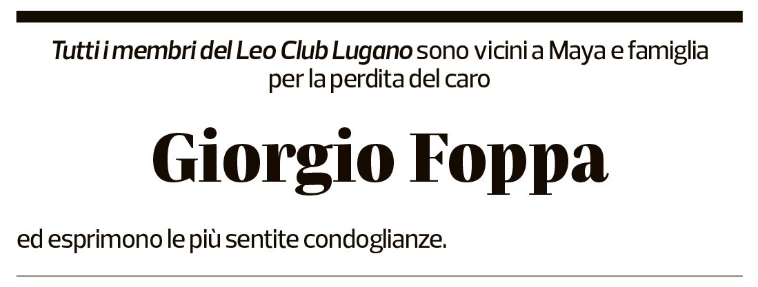 Annuncio funebre Giorgio Foppa