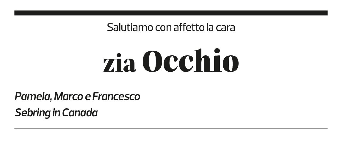 Annuncio funebre Olivia Ponci