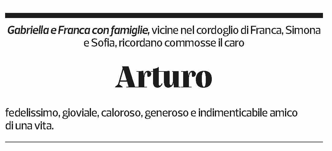 Annuncio funebre Arturo Stoffel