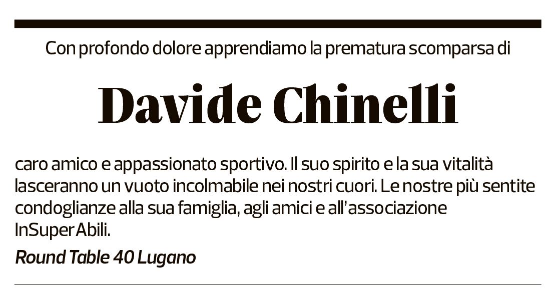 Annuncio funebre Davide Chinelli