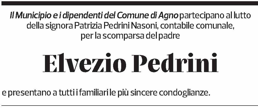 Annuncio funebre Elvezio Pedrini