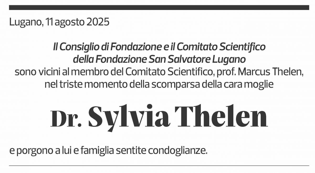 Annuncio funebre Sylvia Thelen