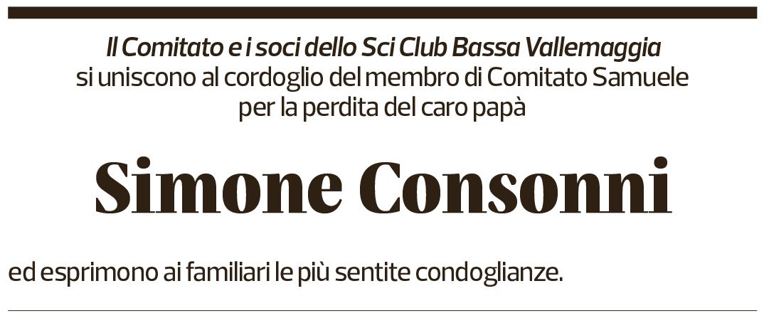 Annuncio funebre Simone Consonni