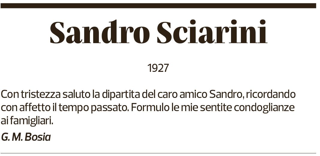 Annuncio funebre Sandro Sciarini