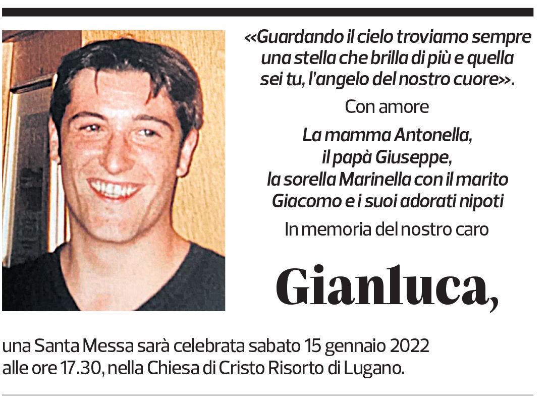 Annuncio funebre Gianluca Crucillà