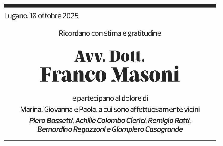 Annuncio funebre Franco Masoni