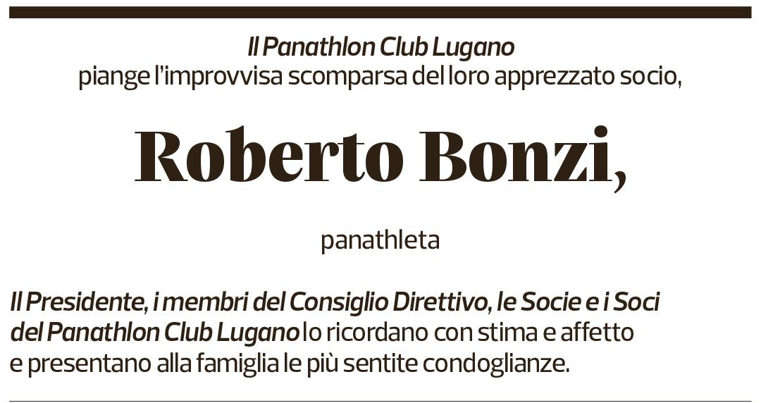 Annuncio funebre Roberto Bonzi