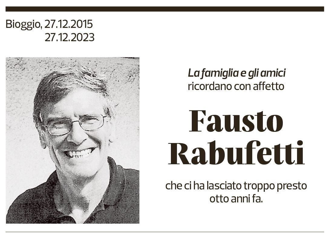 Annuncio funebre Fausto Rabufetti