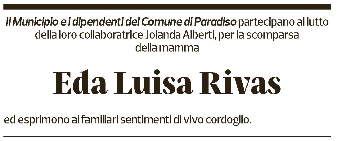 Annuncio funebre Eda Luisa Rivas