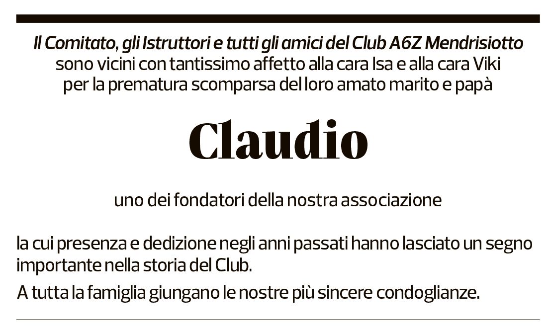 Annuncio funebre Claudio Vitalini