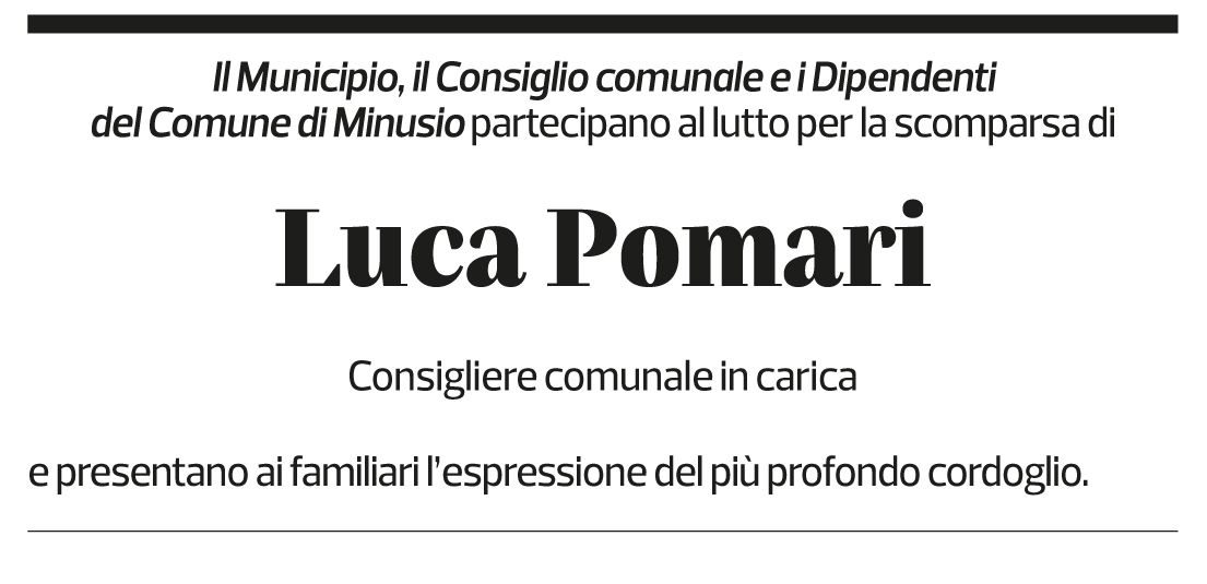 Annuncio funebre Luca Pomari