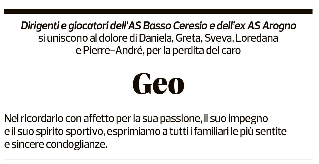 Annuncio funebre Geo Jeanmaire