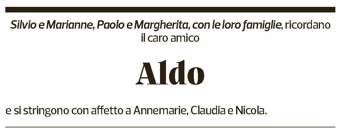 Annuncio funebre Aldo Crivelli