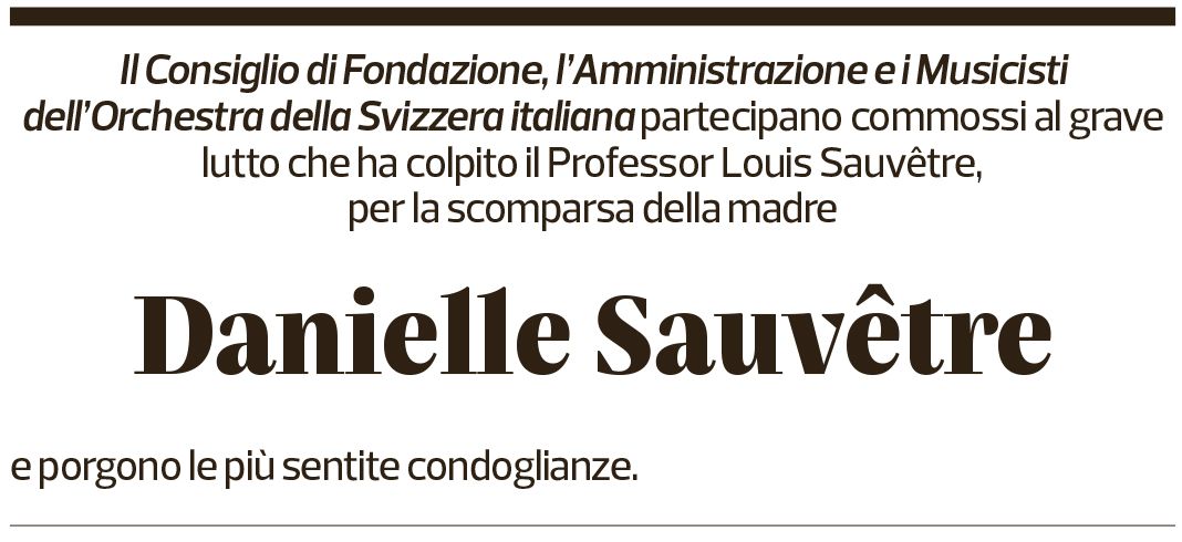 Annuncio funebre Danielle Sauvetre