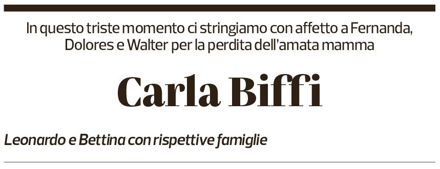 Annuncio funebre Carla Biffi