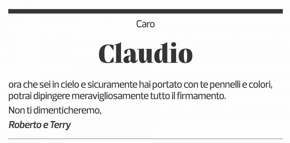 Annuncio funebre Claudio Domenici