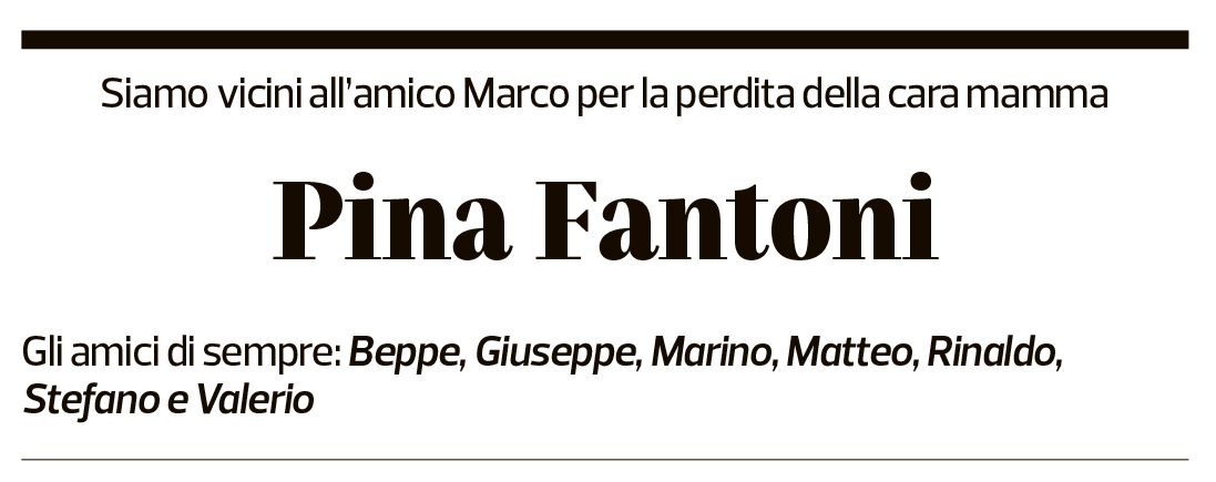 Annuncio funebre Giuseppina Fantoni