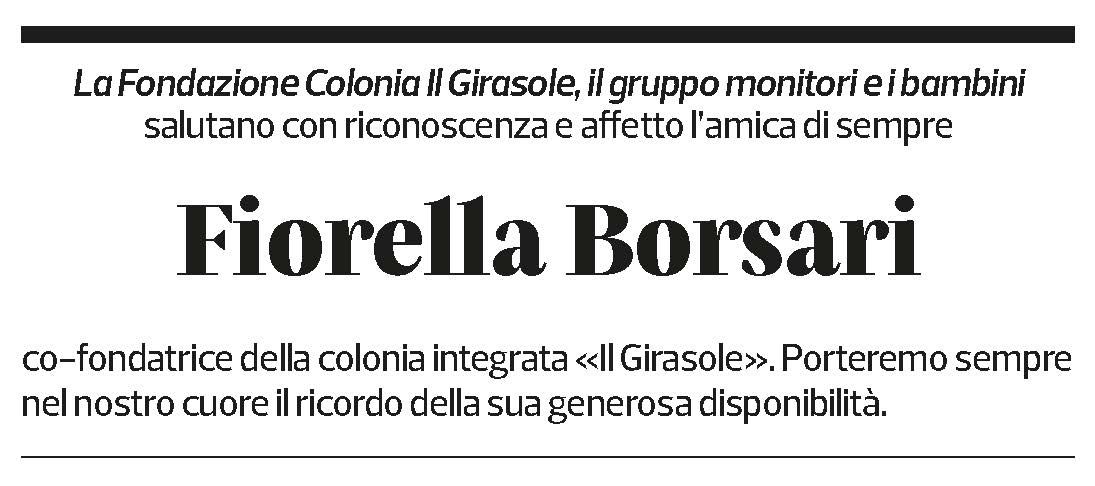 Annuncio funebre Fiorella Borsari
