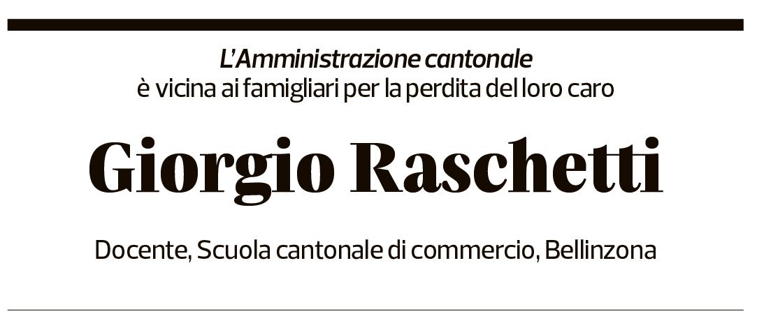 Annuncio funebre Giorgio Raschetti
