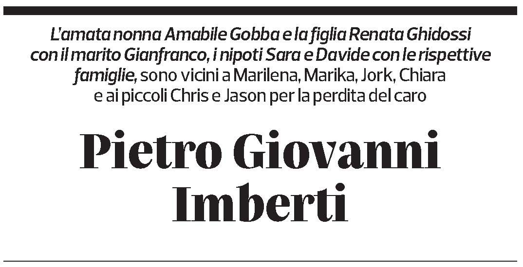 Annuncio funebre Pietro Imberti