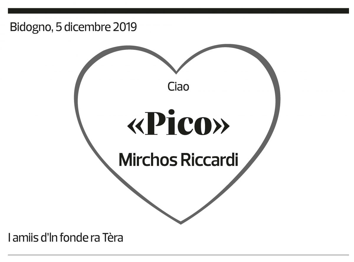 Annuncio funebre Mirchos Riccardi