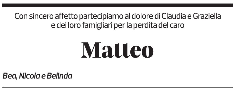 Annuncio funebre Matteo Delli Muti