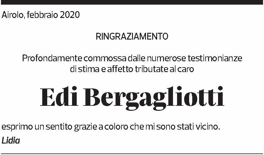 Annuncio funebre Edi Bergagliotti