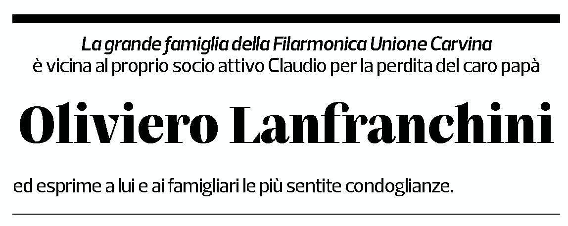 Annuncio funebre Oliviero Lanfranchini