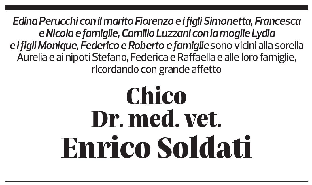 Annuncio funebre Enrico Soldati