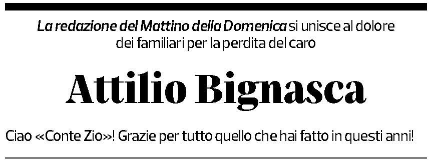 Annuncio funebre Attilio Bignasca