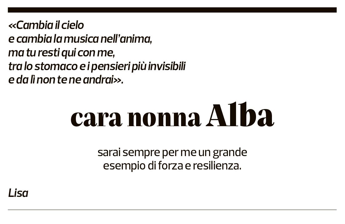 Annuncio funebre Alba Baserga