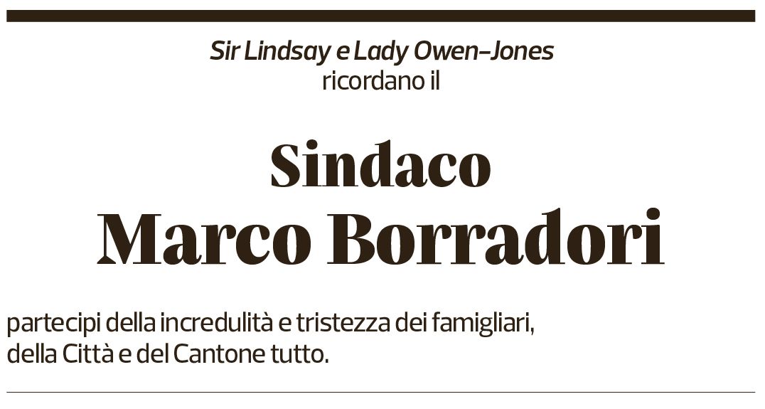 Annuncio funebre Marco Borradori