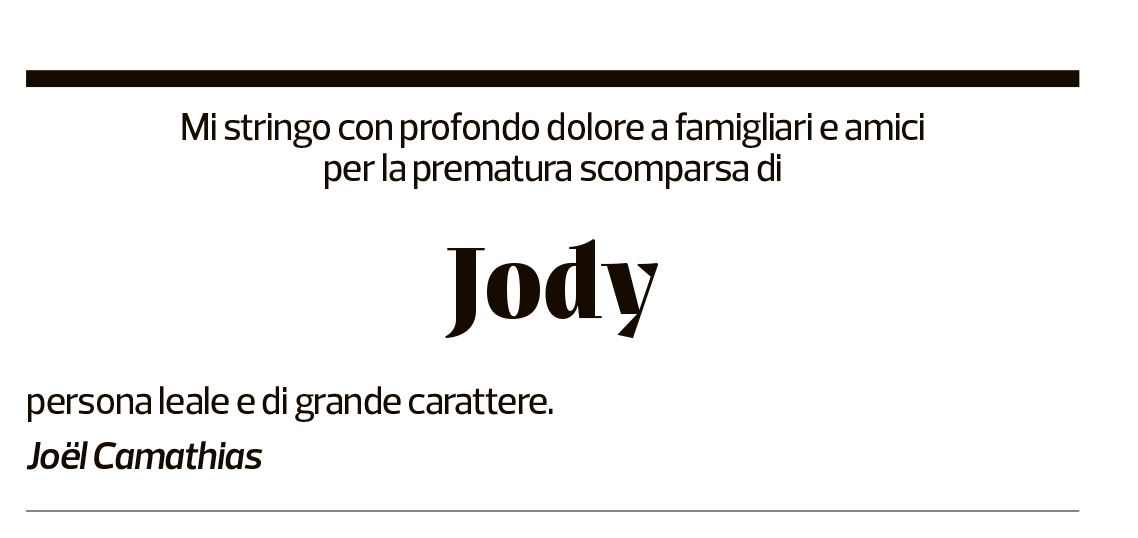 Annuncio funebre Jody Grandi