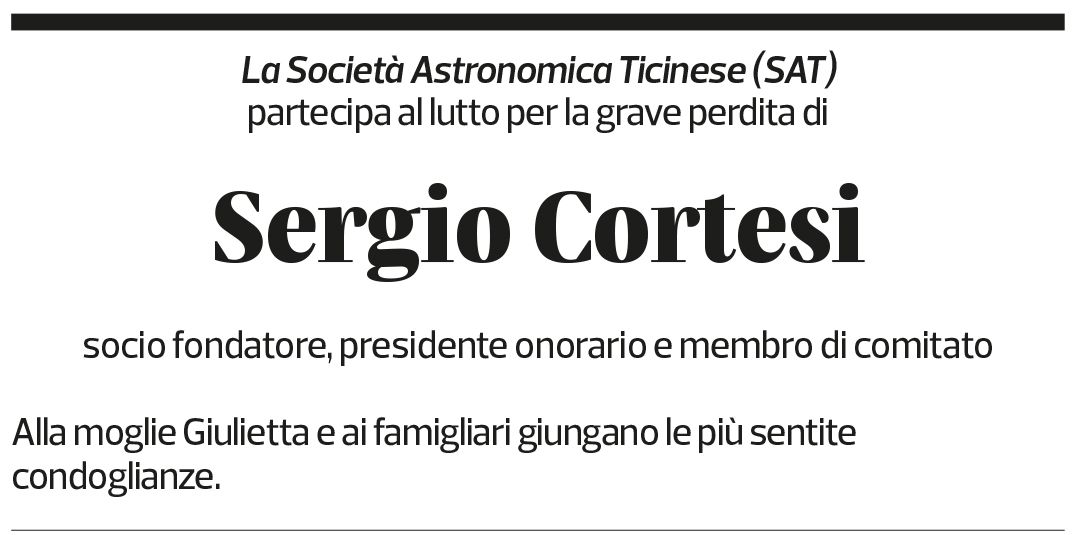 Annuncio funebre Sergio Cortesi