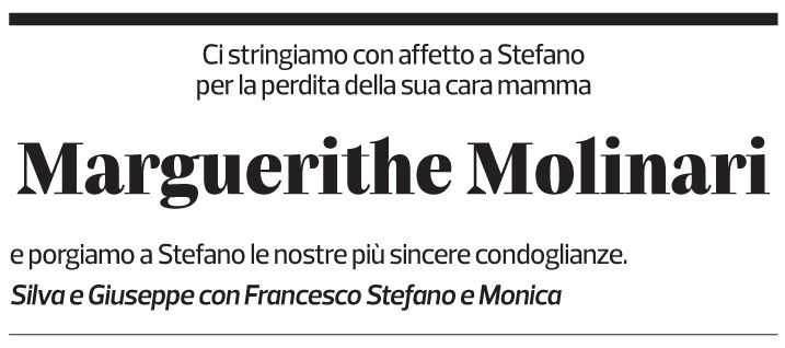 Annuncio funebre Marguerithe Molinari-zeller