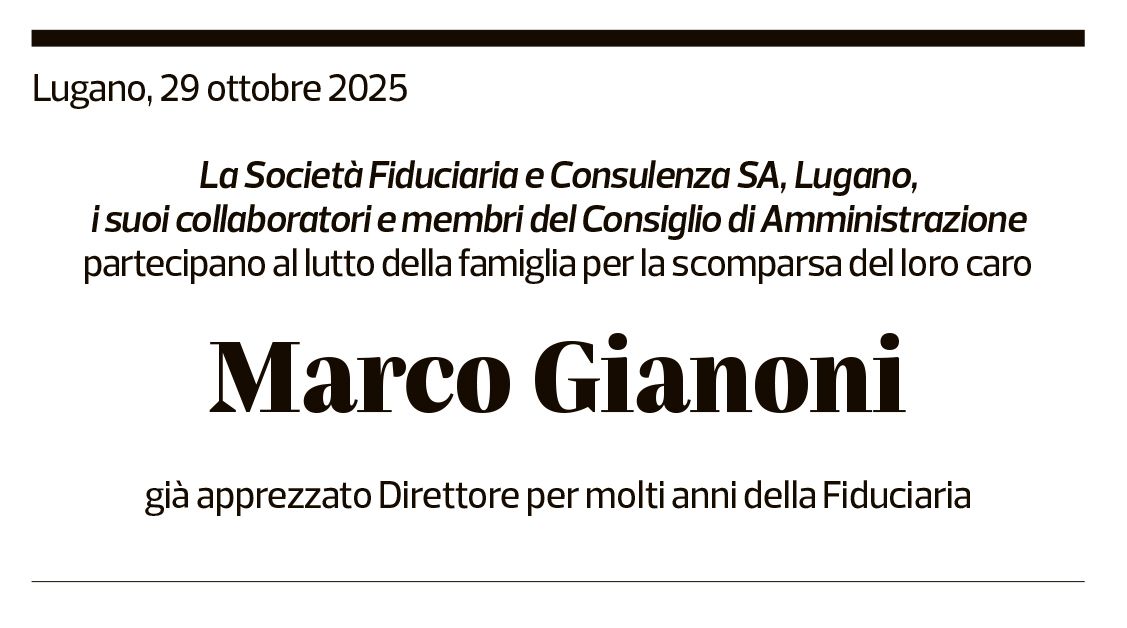 Annuncio funebre Marco Gianoni