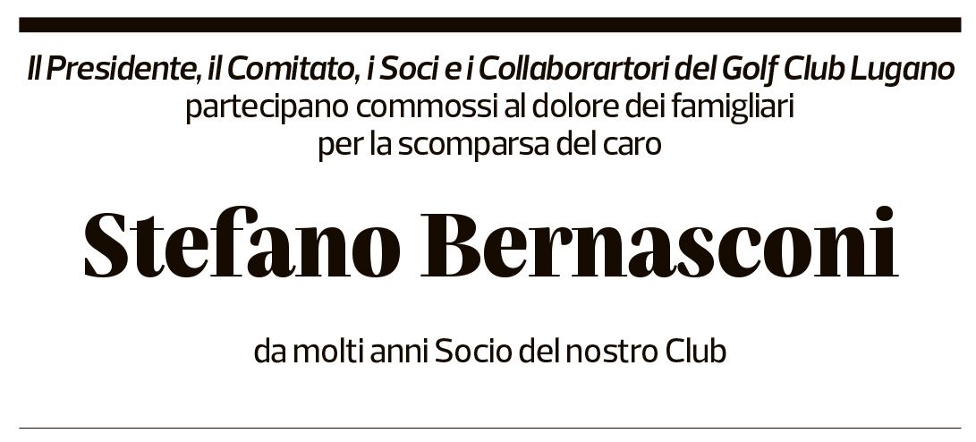 Annuncio funebre Stefano Bernasconi