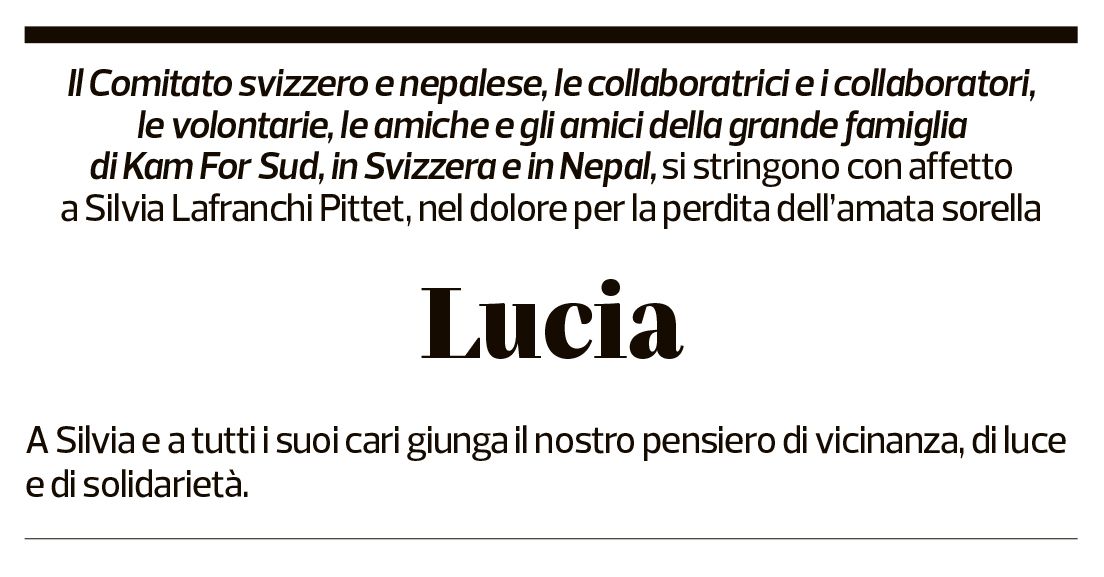 Annuncio funebre Lucia Lafranchi Zatta