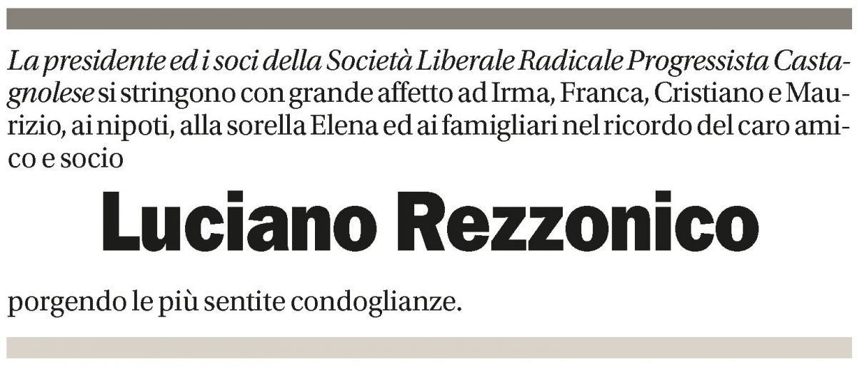 Annuncio funebre Luciano Rezzonico